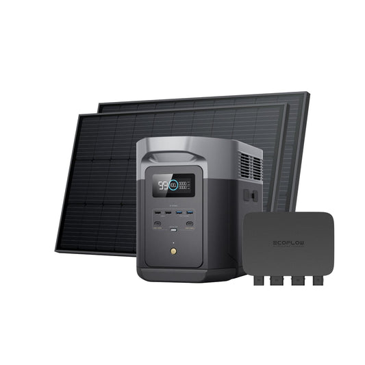 DELTA 2 Max + 2 x 100W Solar Panel + 800W Alternator Charger - Web Exclusive