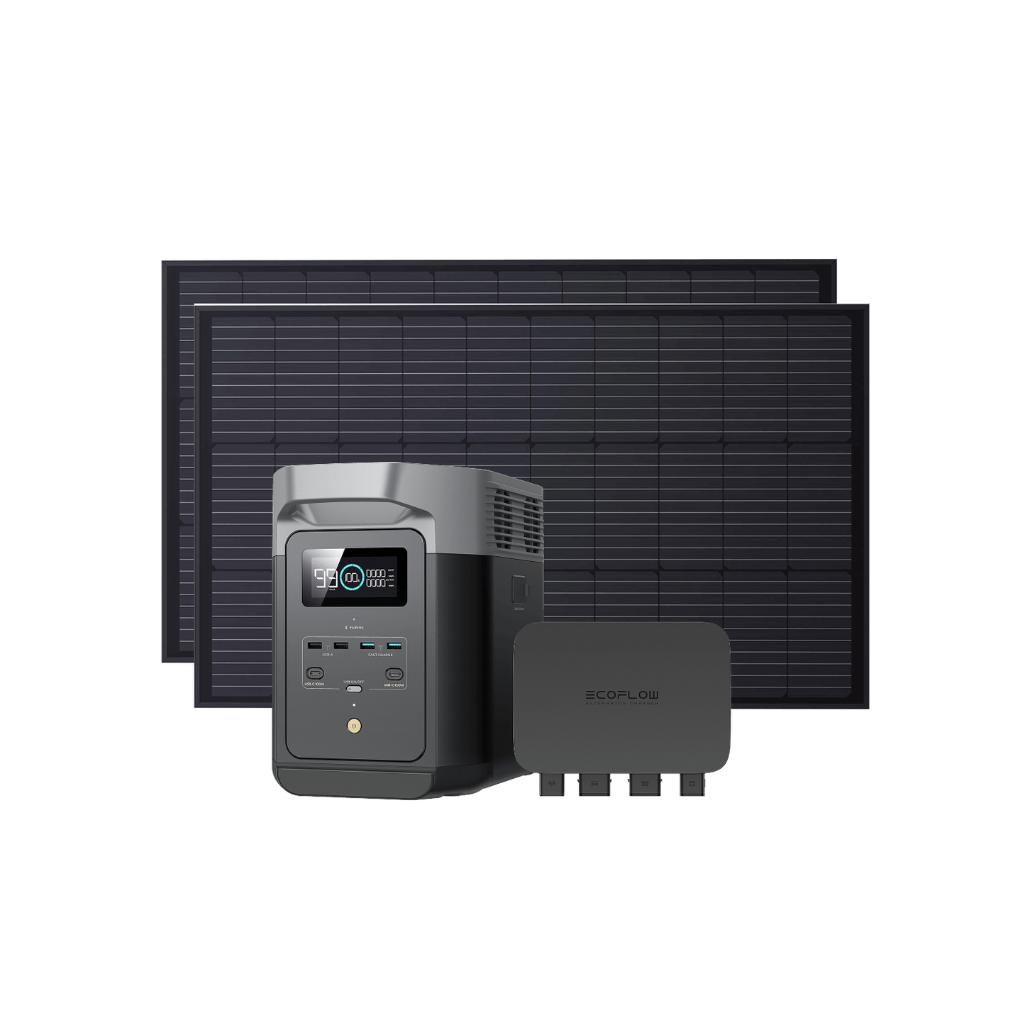 EcoFlow DELTA 2 + 2 x 100W RIGID + 800W Alternator Charger