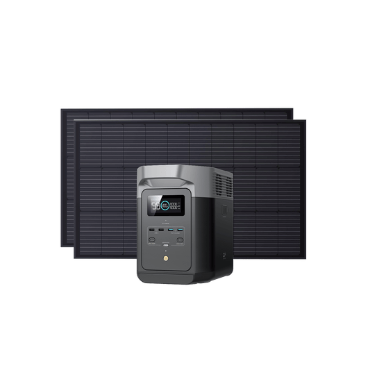 EcoFlow DELTA 2 + 2 x 100W Rigid Solar Panels