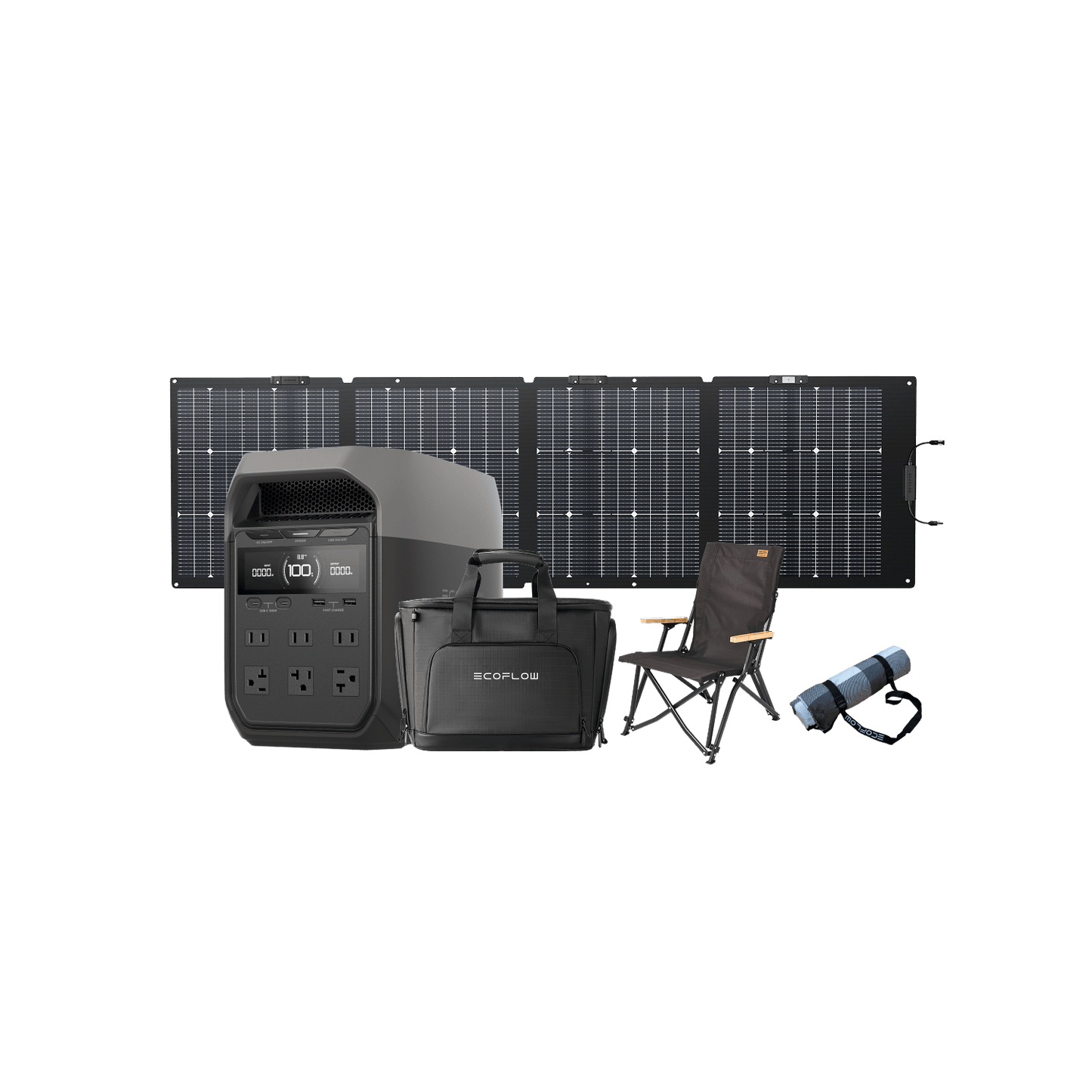 EcoFlow DELTA 3 + 220W Solar Panel + DELTA 3 Bag + Camping Chair + Picnic Blanket